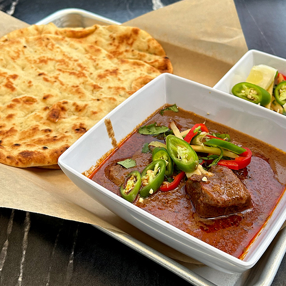Nihari with naan, weekend nashta at Burns Road, Tustin
